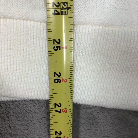 VINTAGE NEW Izod Lacoste Cardigan Sweater Mens L White USA Preppy Grandpa 80s - Picture 8 of 10